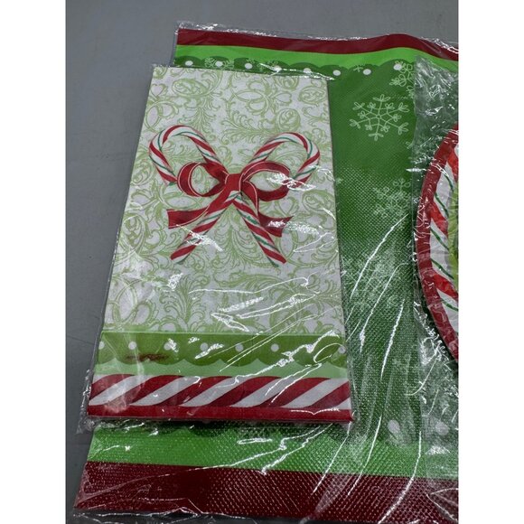 Holiday Plates & Napkins place mat Set of 4 each With Candy Cane Design READ - Picture 4 of 7